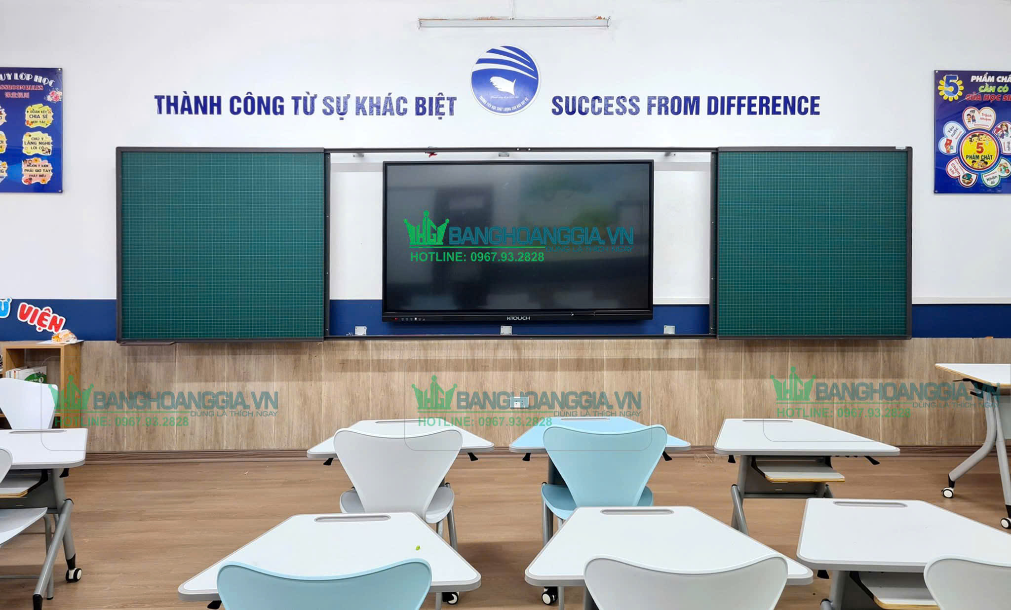 Bảng trượt ngang liền nguyên khối | Bảng Hoàng Gia Bảng trượt ngang liền nguyên khối – tổng quan hệ bảng chắc chắn cho phòng học